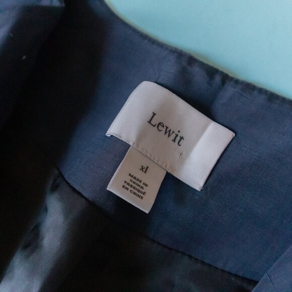 NEW Lewit Blue Navy Night Half Sleeve Double Buff Structured Blazer Size XLarge - Picture 5 of 12